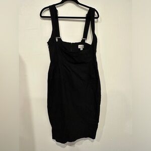 Unique Vintage Black Stretch High Waisted Fontaine Suspender Pencil Skirt